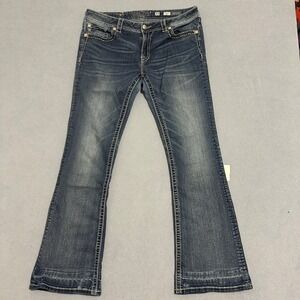 Miss Me Boot Cut Jeans Denim Medium Wash Signature Rise Blue Womens Size 33